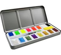 Peter Pauper Press Studio Series Metallic & Neon Watercolor Paint Set (set of 18 colors)