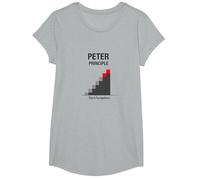 Peter Peter Principle: Rise to Incompetence Graphic T-Shirt, Girls, Heather Grey, Small