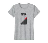 Peter Peter Principle: Rise to Incompetence Graphic T-Shirt, Women, Heather Grey, XXL