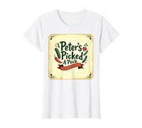 Peter Peter's Picked A Peck Nursery Rhyme Art T-Shirt, Women, White, XL