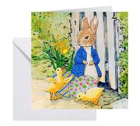 "Peter Rabbit and Chicks" Crystal Art Card 18x18cm