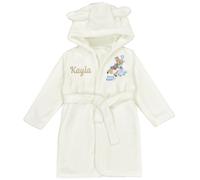 Peter Rabbit Baby Kids Dressing Gown Personalised Fleece Hooded Bathrobe Robe (Personalised Peter Rabbit Robe, 0-6 Months)