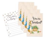 Peter Rabbit Baby Shower or Birthday Party Invites - 20 Count of 4 x 6 Inch Double Sided Fill-In Invitations With Wet To Seal Envelopes