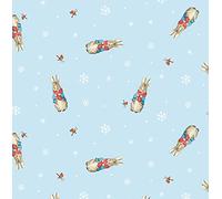 Peter Rabbit Christmas Fabrics - Peter Rabbit Christmas Blue - VISF419 - from 0.5 Metre - by Visage - 100% Cotton (Peter Rabbit Christmas Blue VISF419)