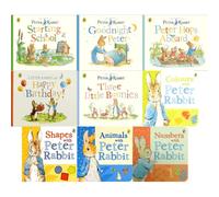 Peter Rabbit Collection by Beatrix Potter: Starting School, Goodnight Peter, Peter Hops Aboard, Happy Birthday!, Three Little Bunnies, Colours, Shapes, Animals & Numbers with Peter Rabbit (9-Book Set)