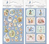Peter Rabbit Duo Sticker Pack | Includes 2 Foil Stickers Sheets | Official Licensed Product | Reusable on Non-Porous Surfaces | Great for Kids Age 3+ | Use for Gifts, Decoration and Scrapbooking