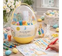 Peter Rabbit Easter Craft Activity Egg 28cm Reusable Egg with Colouring Stamps Stickers Crayons Paper Cut Outs Creative Art Set for Children Spring Holiday Indoor Play Gift