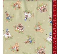Peter Rabbit Meadow Tails Joyous Spring. Organic Cotton Suitable for Quilting, Sewing and Crafts. Sold by The metre.