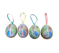 Peter Rabbit Mini Eggs Easter Tins 4 different egg shaped tins with ribbons