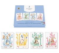 Peter Rabbit Notecards & Envelopes Set | 8 Cards in 4 Designs | Forest Picnic Stationery | Writing & Thank You Cards
