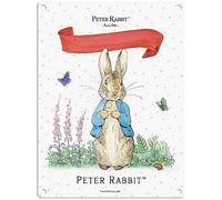 Peter Rabbit Personalised Metal Sign With Red Banner Red