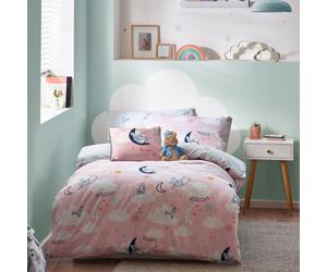 Peter Rabbit™ Sleepy Head Single Duvet Cover Set, Polyester, Cotton, Pink