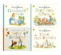 Peter Rabbit Tales Collection by Beatrix Potter: Goodnight Peter, Peter Hops Aboard, Happy Birthday! & Three Little Bunnies (4-Book Set) - Board Book