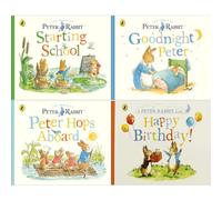 Peter Rabbit Tales Collection by Beatrix Potter: Starting School, Goodnight Peter, Peter Hops Aboard & Happy Birthday! (4-Book Set) - Board Book