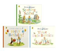 Peter Rabbit Tales Collection by Beatrix Potter: Starting School, Happy Birthday! & Three Little Bunnies (3-Book Set) - Board Book