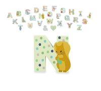 Peter Rabbit Wooden Letters by Orange Tree Toys, Letter N with Nutkin - Alphabet Animal Letter for Personalised Baby Name, Toy Box, Door, Wall Decorations, Animals Nursery Decor, Boys Girls Bedroom