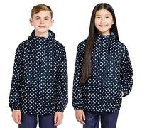 Kids Packable Waterproof Jacket Navy/White Polka Dot - Blue, Blue 13Y