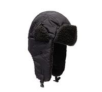Peter Storm Men's Phil Trapper Hat with Faux Fur Trim, Warm & Comfortable, Ideal for Walking & Hiking, Cold Weather & Winter Accessories, Black, One Size