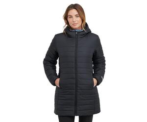Peter Storm Women’s Blisco II Longline Jacket with Hood & 2 Pockets, Lightweight, Water Repellent & Insulated Winter Padded Puffer Coat (UK, Numeric, 20, Regular, Regular, Solid Black)