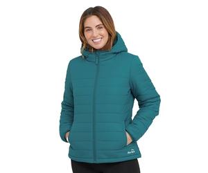 Peter Storm Women’s Blisco Jacket with Hood & 2 Pockets, Insulated, Water Repellent & Lightweight Puffer Coat (UK, Numeric, 12, Regular, Regular, Green)