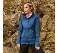 Peter Storm Womens Glide Marl Waterproof Jacket with Adjustable Hood, Hiking Raincoat - Blue - Size 10 UK