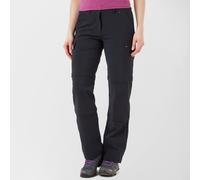 Women's Stretch Double Zip Off Walking Trousers - Black, Black 20S