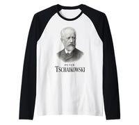 Peter Tchaikovsky Portrait Vintage Composer Classical Music Raglan Baseball Tee