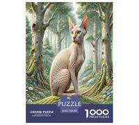 Peter The Bald Cat 1000 Pieces Animal Jigsaw Puzzles with Paper Art Creativity & Gift Giving Adults Or Families Fit Educational Games 70x50cm/1000pcs