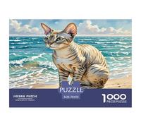 Peter The Bald Cat 1000 Pieces Animal Jigsaw Puzzles with Paper Art Creativity & Gift Giving Adults Or Families Fit Educational Games 70x50cm/1000pcs