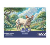 Peter The Bald Cat 1000 Pieces Animal Jigsaw Puzzles with Paper Art Creativity & Gift Giving for Adults And Kids Age 12 Years Up Educational Games 38x26cm/1000pcs
