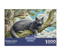 Peter The Bald Cat 1000 Pieces Animal Jigsaw Puzzles with Paper Art Creativity & Gift Giving for Adults And Kids Age 12 Years Up Fun Challenges 38x26cm/1000pcs