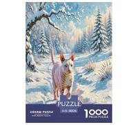 Peter The Bald Cat 1000 Pieces Animal Jigsaw Puzzles with Paper Art Perfect for Relaxation Families Fit Educational Games 38x26cm/1000pcs
