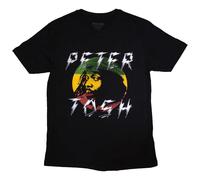 Peter Tosh Men's Lightning Logo T-Shirt in Black | Size: Medium Peter Tosh Black M