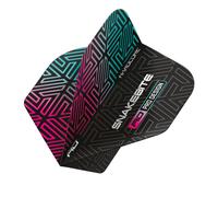 RED DRAGON Peter Wright Snakebite Hardcore Premium Black & Rainbow Dart Flights - 3 Sets Per Pack (9 Dart Flights in total)