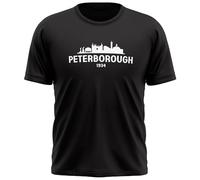 Peterborough Skyline Kids T Shirt Football United Supporters Fan Boy Girl Tee, 12-13 Years, Black