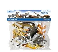 PETERKIN CLASSICS | Jungle World 8-Piece Set | 9-12cm Jungle Animal Toy Figures | Rhinoceros, Zebra, Giraffe, Hippopotamus, Tiger, Panther, Lion, Elephant | Roleplay Toys | Educational Toys | Ages 3+