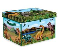 PETERKIN | Dinosaur ZipBin: Storage for up to 160 dinosaur figures! | Unzips into prehistoric landscape playmat and includes 2 x 3" dinosaurs | Action Figures | Playmats | Ages 3+