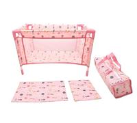 Peterkin DOLLSWORLD Age 3+ from Travel carry cot with quilt, pillow and travel bag - Suitable for dolls up to 46cm (18"), assembled cot measures 53 x 32 x 32cm. - Dolls & Accessories - Ages 3+