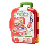 PETERKIN | Little Market Wheelie Case Toy | 20 piece, brightly coloured, grocery market shop in a 34cm wheelie case with retractable handle | Roleplay Toys | Ages 3+