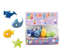 PETERKIN | Play & Learn - SQUIGGLERS - 4 softie water squirters | Pre-school Toys | Bath Toys | Ages 12m+
