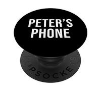 Peter's Phone Black White Name Peter PopSockets Adhesive PopGrip