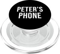 Peter's Phone Black White Name Peter PopSockets PopGrip for MagSafe