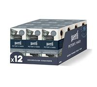 Peter's Yard Sourdough Crackers, Rye & Charcoal, Great with Chutney and Cheese, High Fibre, Natural Ingredients, Low Sugar 90g x 12