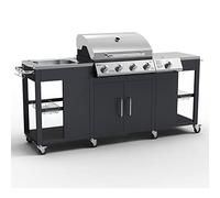Petersburg Outdoor Kitchen with 4 Burner Gas Grill, Side Burner and Sink