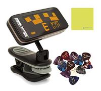 Peterson Clip Tuner StroboClip HD Set- Guitar Tuner Clip On, Bass Tuner, Violin, Ukulele, Harp, Brass, with 12X Guitar Picks & Liquid Audio Polishing Cloth- Musical Instruments Performance Tuner