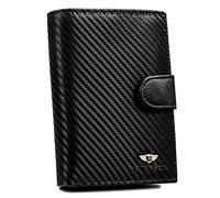 Peterson | Men's Wallet | Carbon Structure | Genuine Leather | Top Quality | Vertical Orientation | Numerous Compartments | Modern | RFID Blocking System Technology | Gift Idea | Metal Box | Polish