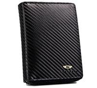 PETERSON | Wallet for Men | Carbon Structure | Natural Leather | High Quality | Vertical Alignment | Numerous Compartments | Modern | RFID Blocking System Technology, Model 6, 12.5 cm, Modern