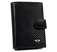 PETERSON | Wallet for Men | Carbon Structure | Natural Leather | High Quality | Vertical Alignment | Numerous Compartments | Modern | RFID Blocking System Technology, Model 4, 12.5 cm, Modern