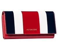 PETERSON | Women's wallet | Horizontal | High Quality | Hand Polished | Elegant | Timeless Colour | Golden Logo | RFID System | Functional Interior | Packaged, three-tone, 18,5 cm, Classic