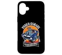 Pete's Garage Hotrod Classic Car Design for the Name Pete Case for iPhone 16 Plus